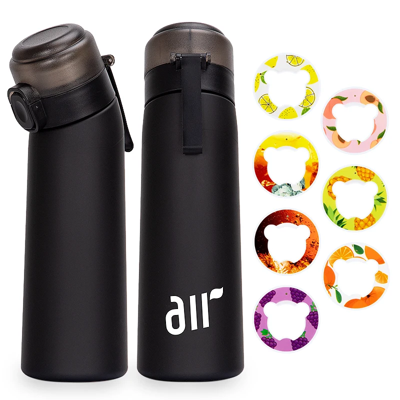 1pc Air Water Bottle With 1pc Random Bear Flavor Pods Portable Transparent Water Cup With Straw Leak Proof Outdoor Sports Cups