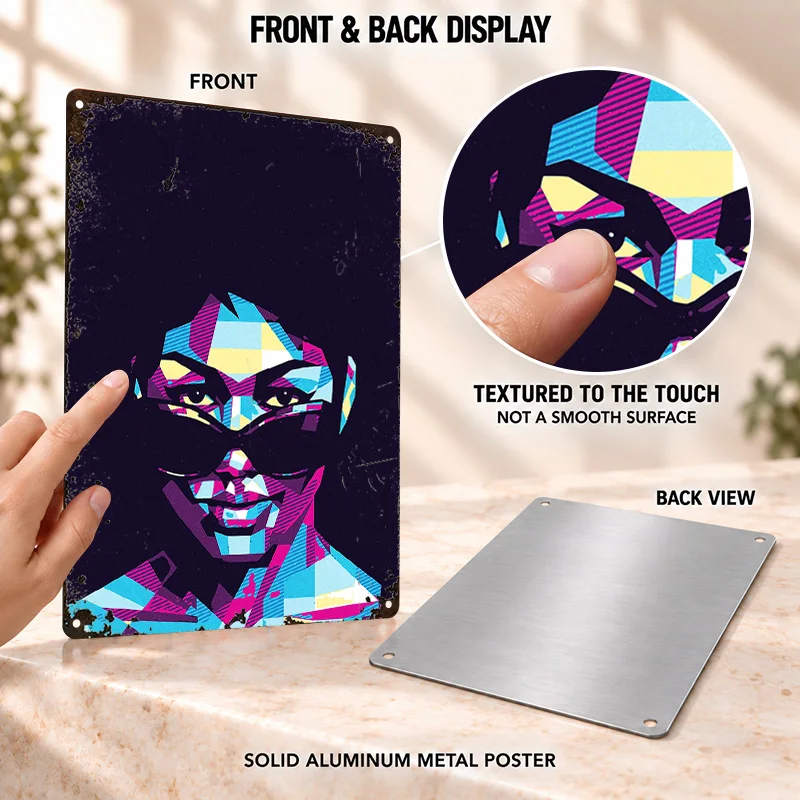 Aretha Franklin Singer Aluminum Posters Customized Metal Sign Classic Soul Theme Wall Art For Listening Room Concert Lover Gift