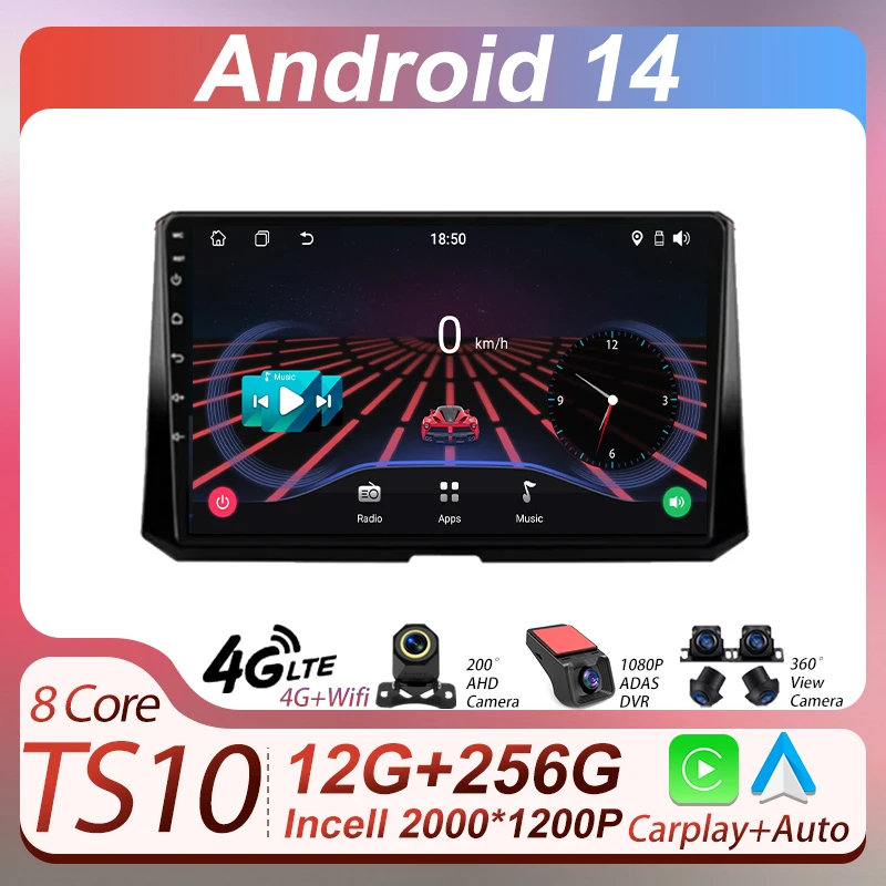 

Car Radio Multimedia Video Player For Toyota Corolla 12 2018 - 2023 Android 14 2 Din Carplay Auto GPS 8 Core Smart Car Systems