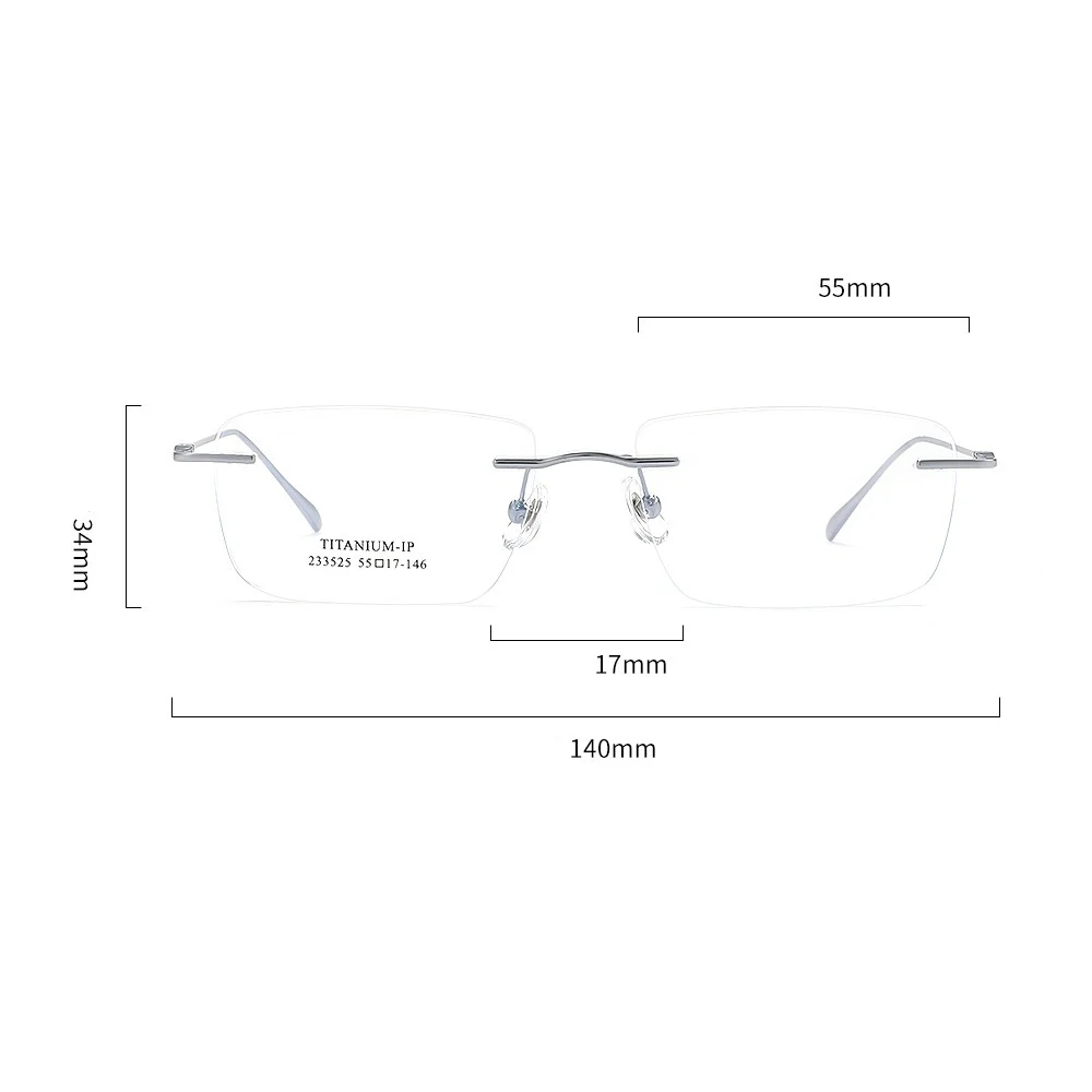 Custom Prescription Glasses Women Men Titanium Rimless Frame Photochromic Anti-Blue Light Myopia Hyperopia Lenses