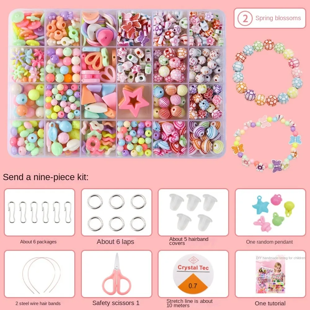 Arts Crafts DIY Handmade Beaded Kit DIY Handmade Kit for Make Bracelets Beads Jewelry Set Colorful DIY Making Beads Kit