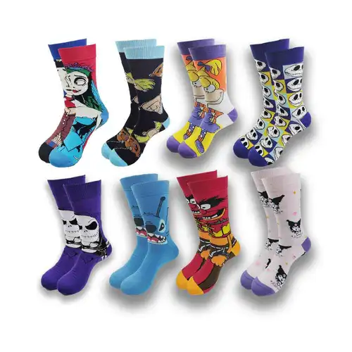 Calcetines de dibujos animados y animación para hombre y mujer, calcetín de moda, estilo callejero, Otoño e Invierno