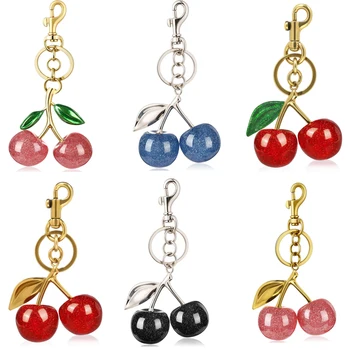 Kırmızı Çanta Charm Moda Sevimli Kiraz Anahtarlık Çanta Dekorasyonu için Şık Çanta Charm