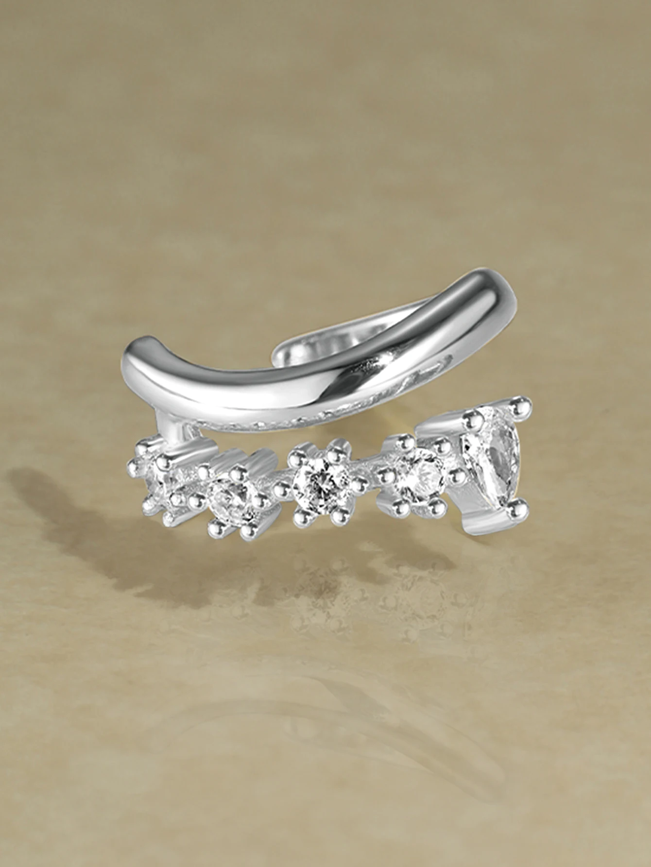 925 Sterling Silver Adjustable Octagonal Star Ear Clip