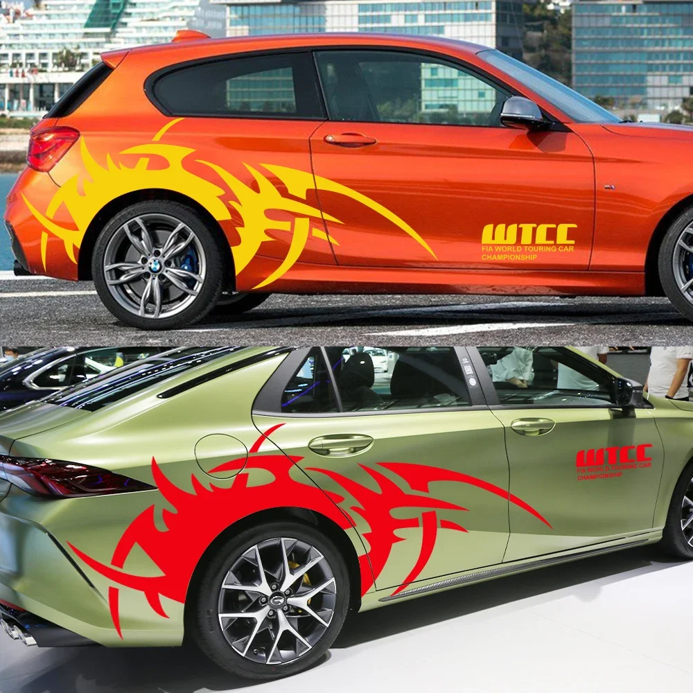 

4PCS Car Body Stickers Auto Decoration Decal Accessories For Volkswagen VW Golf Passat Toyota Yaris C-HR Seat Leon Skoda Fabia