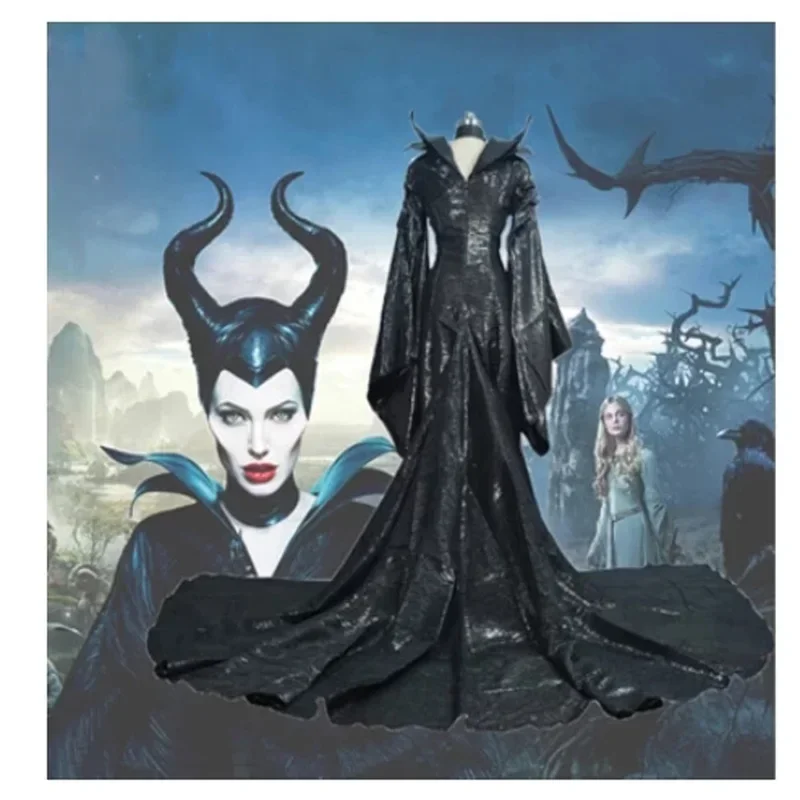 

Black hat evil Queen cosplay outfit ladies fancy dress adult Deluxe malefinall costume women Halloween party cosplay costume M17