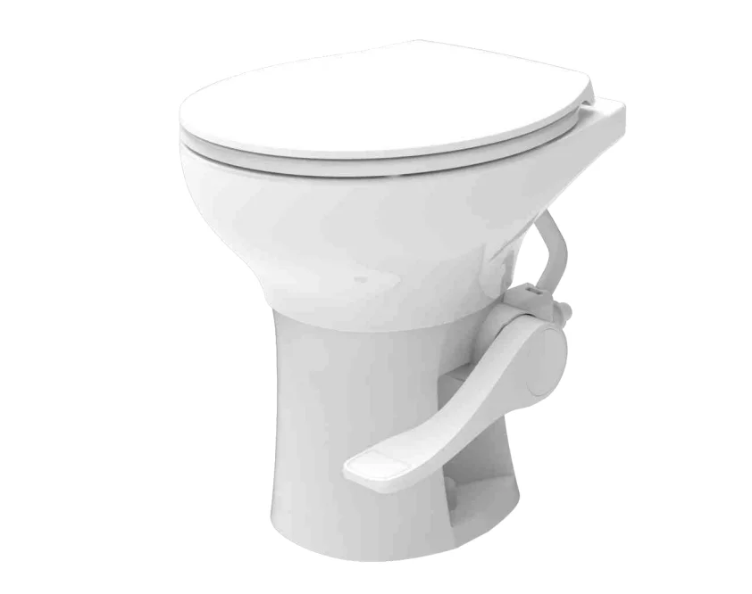 RV Ceramic RV Camper Toilet Foot-operated caravan Gravity Flush Motorhome
