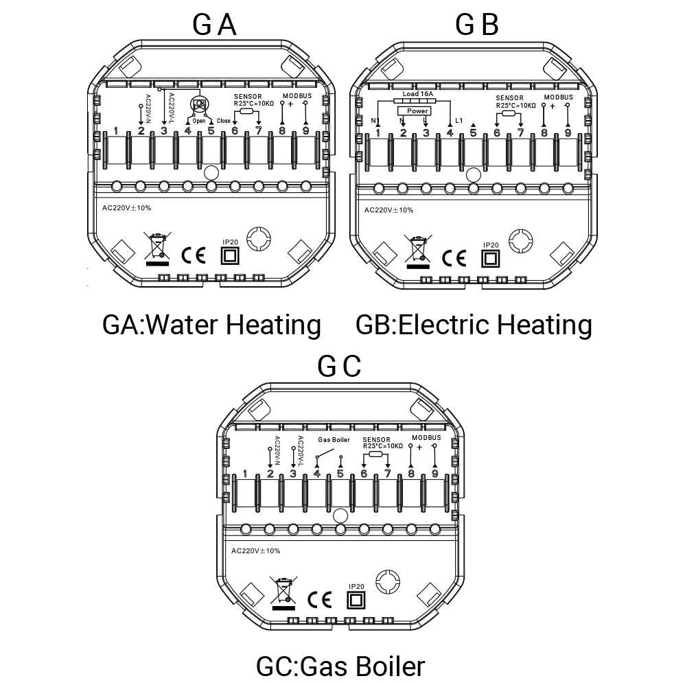 Termostato Elétrico de Piso Tuya WiFi, Caldeira de Água e Gás, LCD Touch, Temperatura, Controle Inteligente, Alexa, Google Home