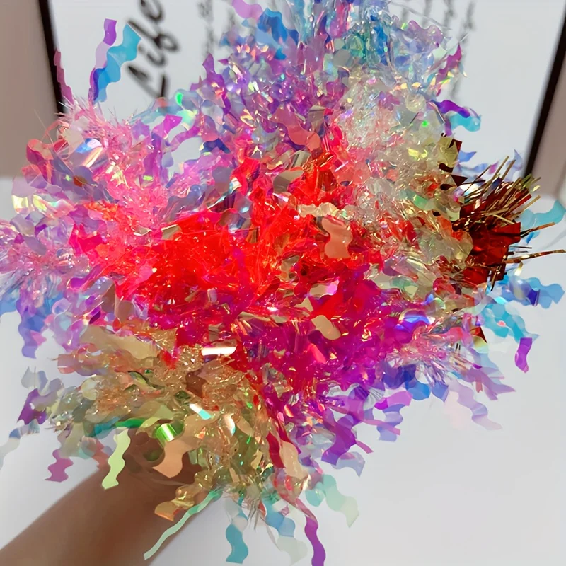 30 قطعة من أغطية الكيك على شكل زهرة لامعة متعددة الألوان لتزيين حفلات أعياد الميلاد، متعددة الاستخدامات لعيد الميلاد، واحتفالات العام الجديد #6
