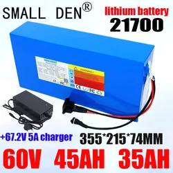 New 60v 45ah 35ah 25ah 15ah 21700 lithium battery pack 0-3000W high-power built-in BMS scooter motorcycle charging battery pack