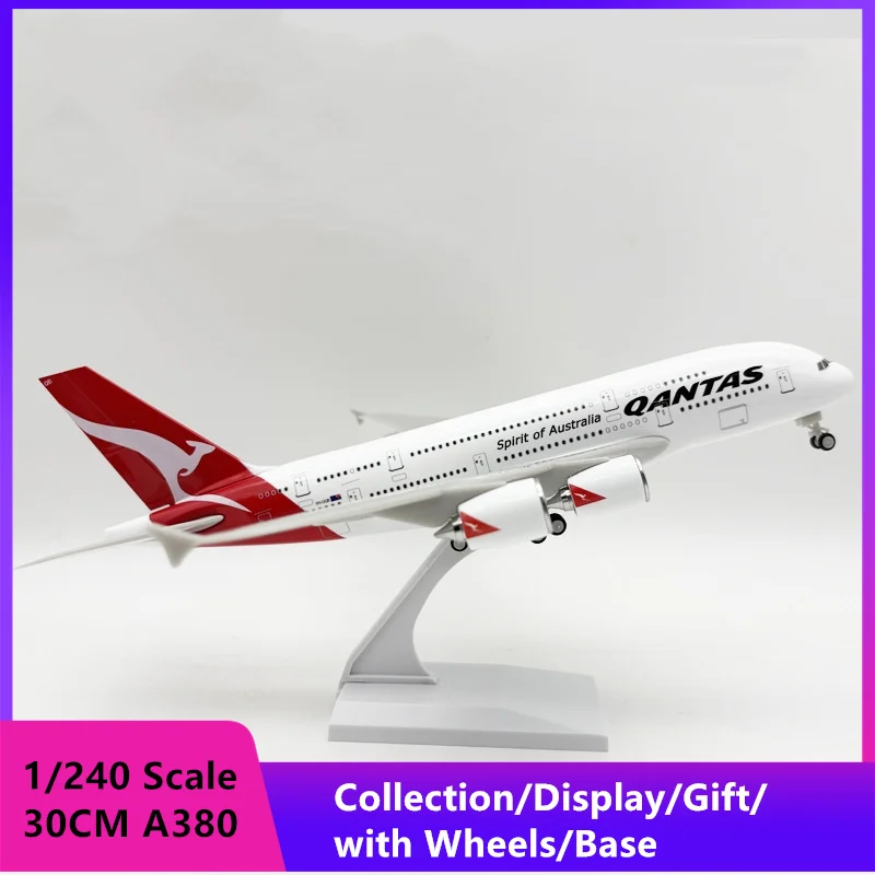 

1/240 Scale 30cm Australia Airbus A380 Airplane Model With Wheels Resin Toy Plane For Collection Aircraft Friend Children Gift