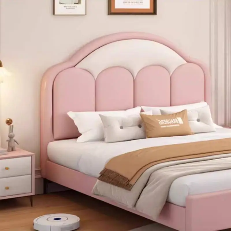 Pink Europe Kids Beds Decoration Simple Cheap Custom Wooden Kids Beds Single Design Modern Lettino Per Bambini Furniture Home