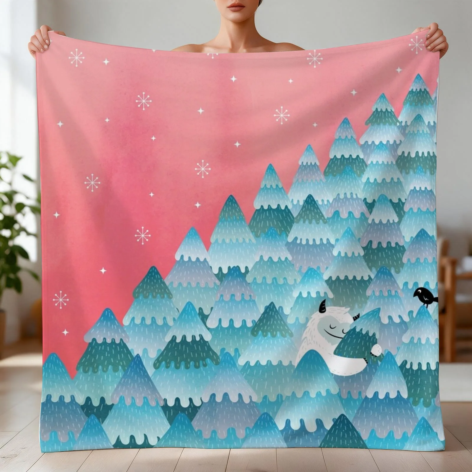 Tree Hugger Throw Blanket Furrys Sleeping Bag Vintage Blankets