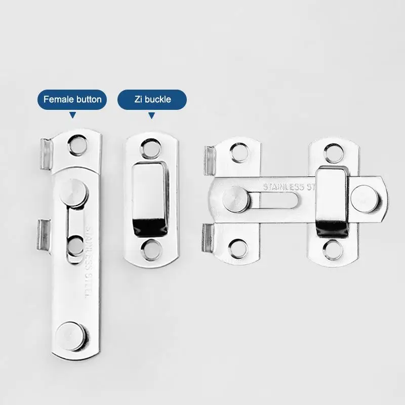 Thick Stainless Steel Flat Door Latch Extended Lifespan Anti-Rust Wear Resistant with Mounting Screws for High Traffic Door Use