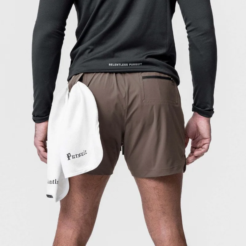 Men's Quick Dry 3-inch Athletic Shorts Nylon Blend Running Shorts with Drawstring and Side Split