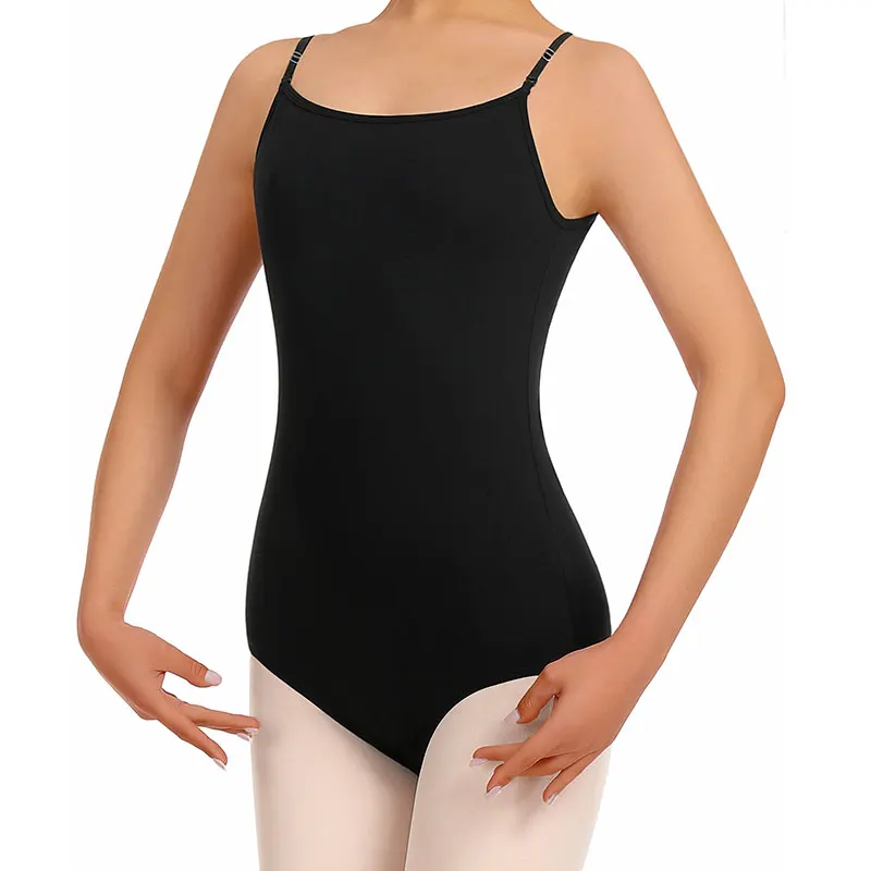 Women Basic Dance Camisole Leotard Sleeveless Adult Team Ballet With Full Front Lining,Detachable Shoulder Straps Ballet Clothes