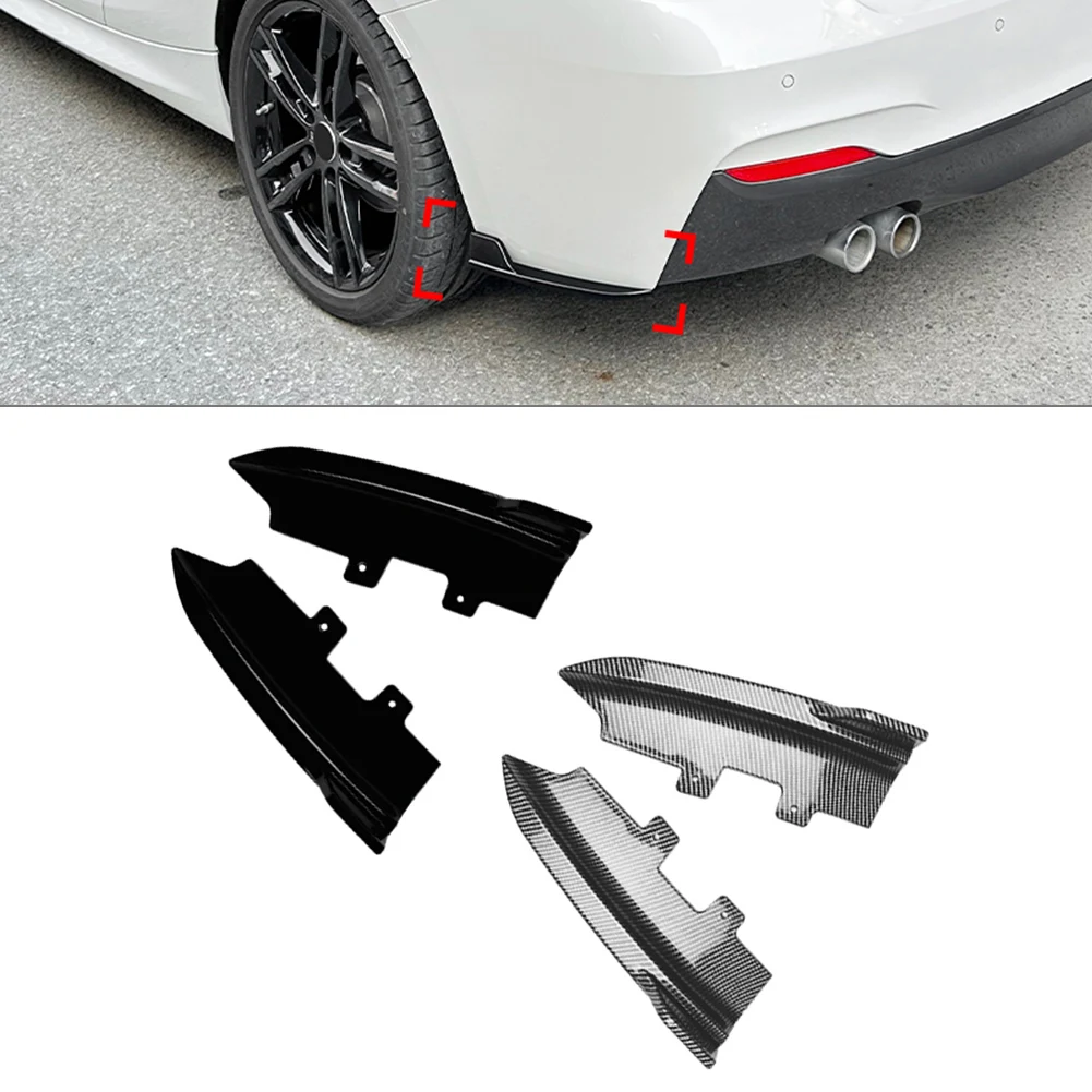 1 Pair Car Rear Bumper Side Spoiler Splitter Trim For BMW 2 Series F22 F23 M Sport 2015 2016 2017 2018 2019