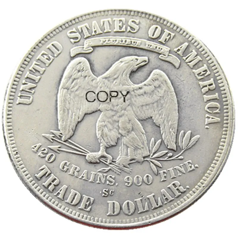 US 1875-S/CC T$1 (Regular Strike) Trade Dollar Silver Plated Copy Coin