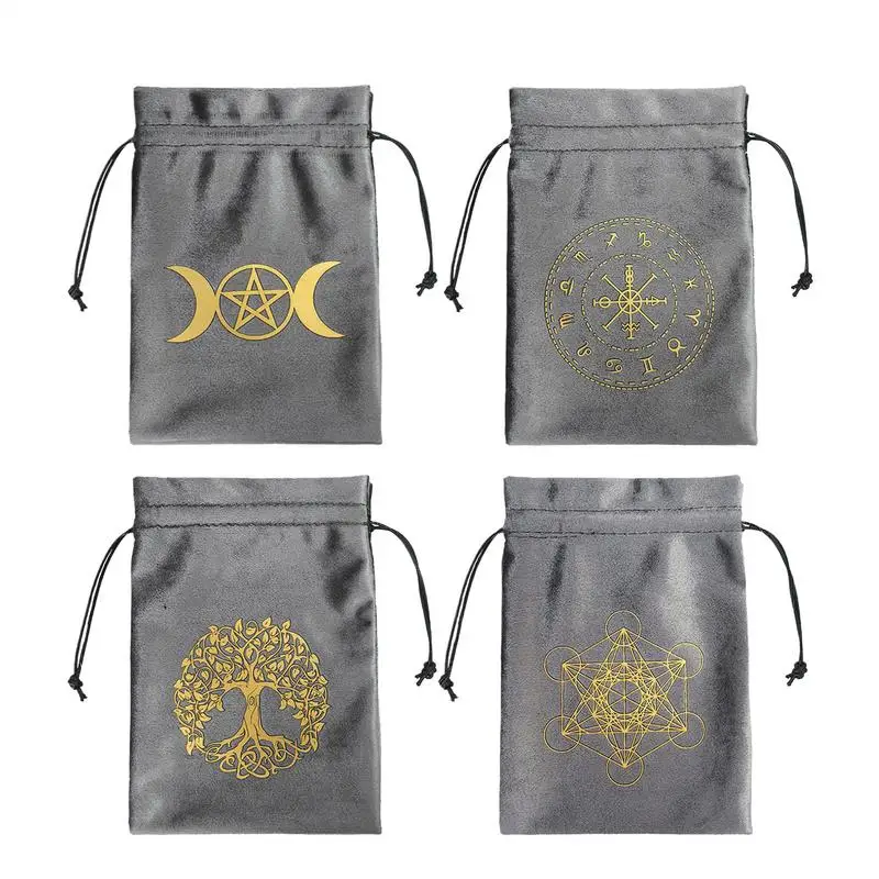 13x18cm Tarot Card Bag Deck Storage Bag Soft Velvet Pouch For Tarot Cards Crystals Cosmetics Jewelry Wrap Bags Drawstring Bags