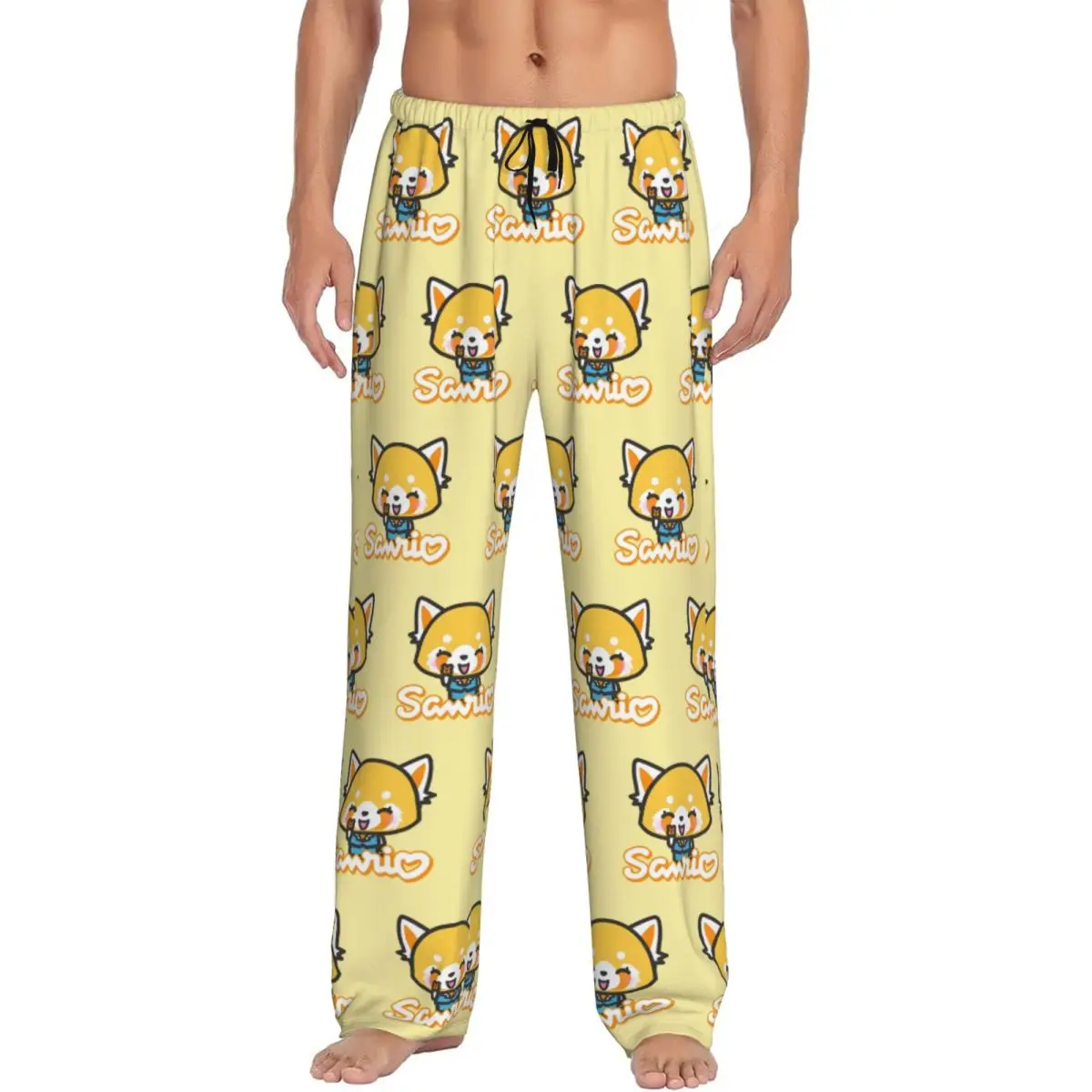 

Custom Printed Aggressive Retsuko Pajama Pants Men's Cartoons Sleep Sleepwear Bottoms with Pockets