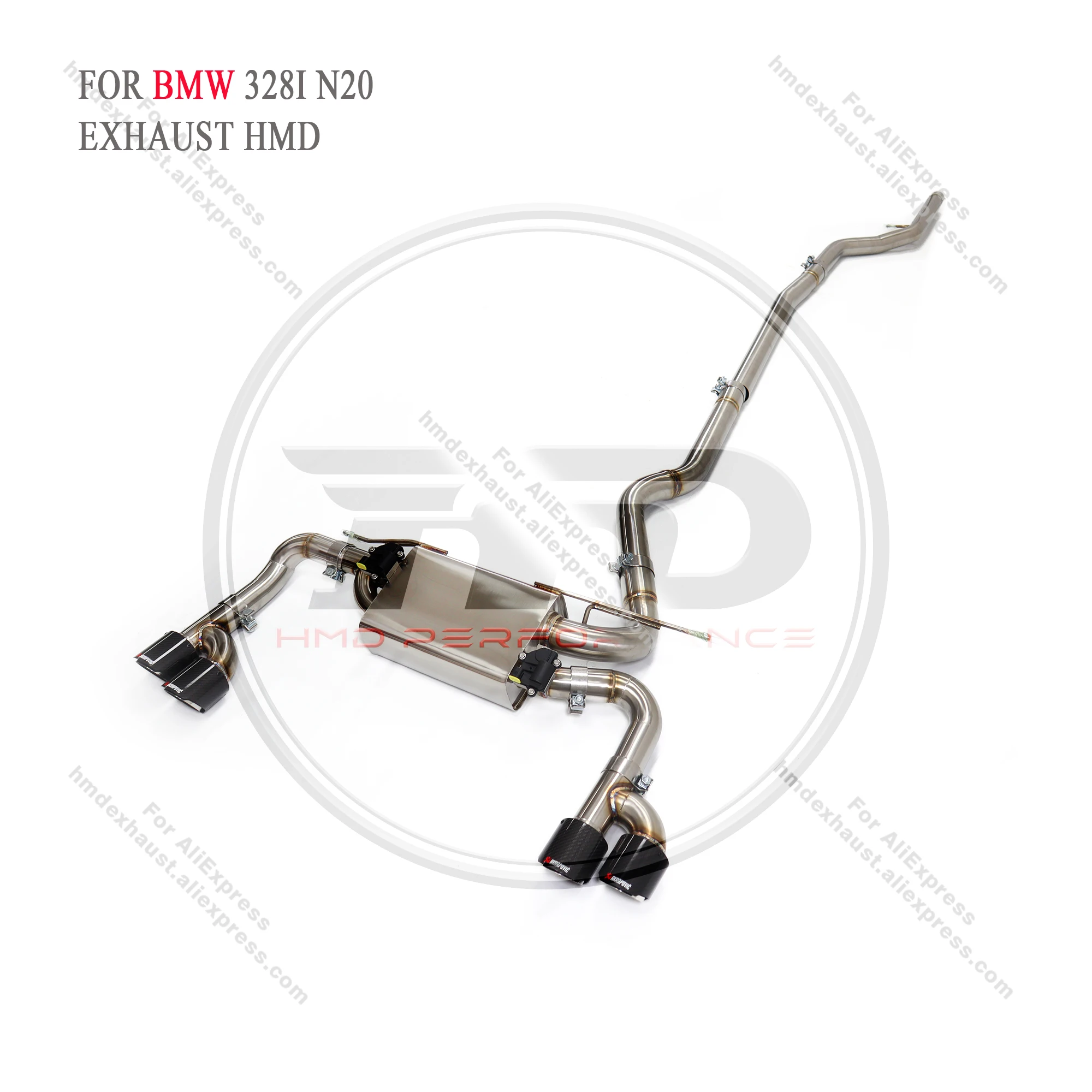 HMD Exhaust System Stainless Steel Performance Catback for BMW 328i N20 2.0T  Muffler With Valve