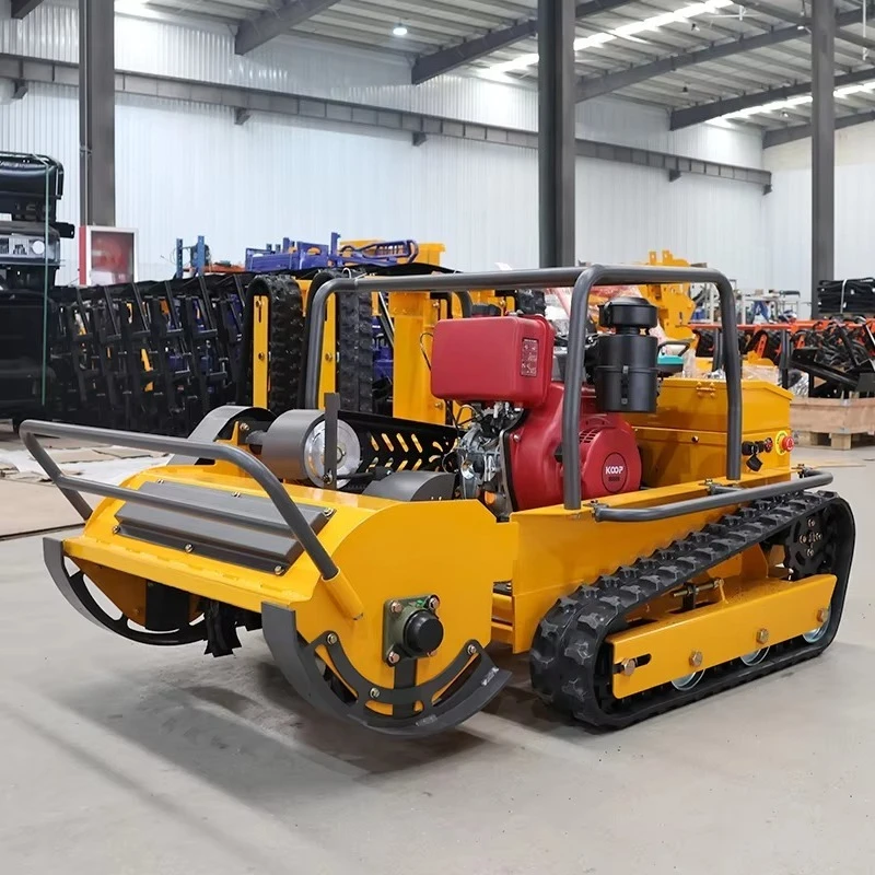 Customize Factory Price 800mm 1000mm Diesel Crawler Flail Mower Remote Control Lawn Mower for Orchard