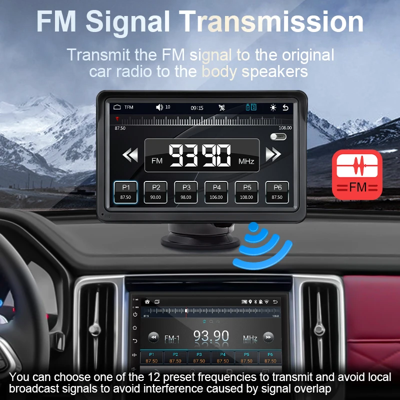 SINOVCLE CarPlay Android Auto Car Radio Multimedia 7inch Video Player Portable Touch Screen Bluetooth 5.0 With Remote Control