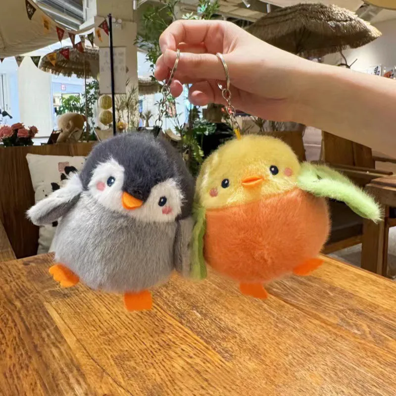 

Creative Birds Doll Series Plush Keychain For Bag Pendant Cute Penguin Keyrings For Car Keys Accessories Kawaii Parrot Pendant