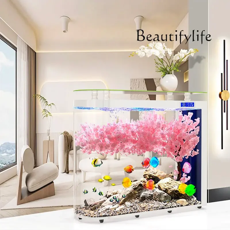 Xx Fish Tank Living Room Floor Bullet Screen Partition Aquarium Household Ecological Glass Goldfish Tank