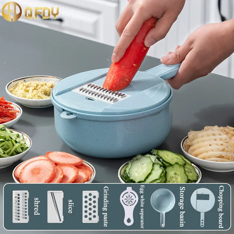 

6-In-1 Multi-Function Food Chopper Vegetable Carrots Potatoes Manually Cut Shred Grater For Kitchen Convenience Vegetable Tool