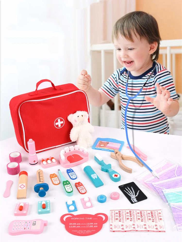 medicine-set-role-playing-educational-toys-for-children-kid-pretend-play-doctor-toys-wooden-simulation-dentist-check-brush-teeth