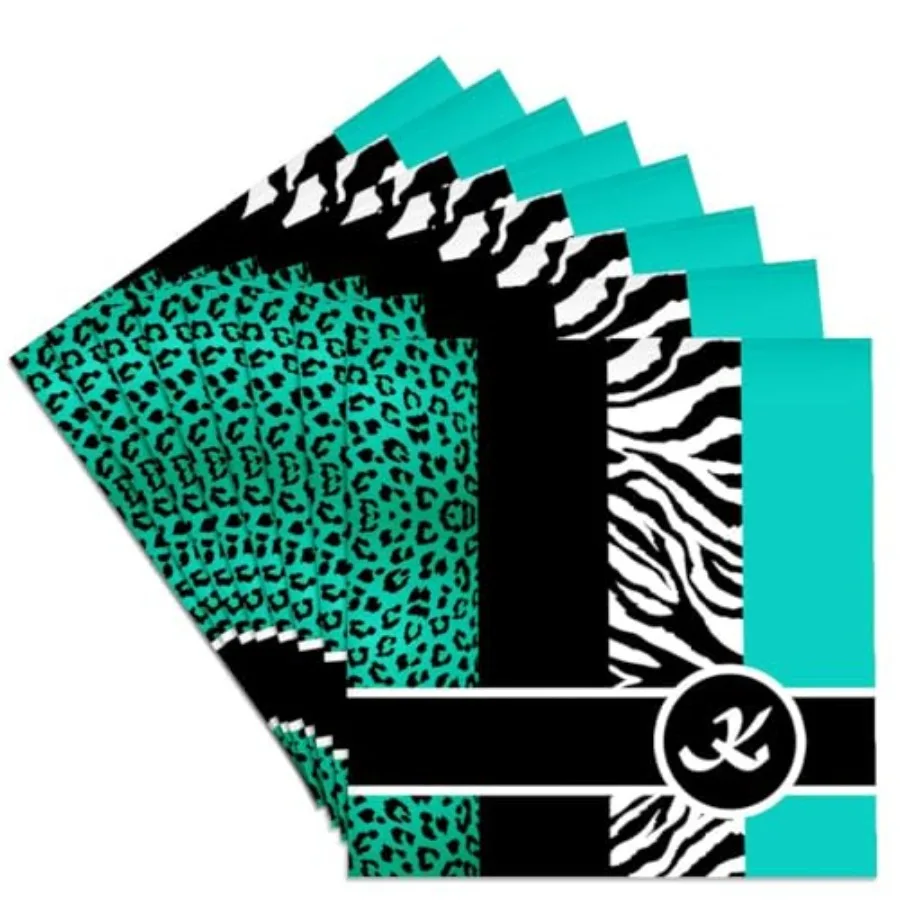 

CST_35568_4 Elegant Animal Print Monogram-Teal K-Ceramic Tile Coasters Set of 8