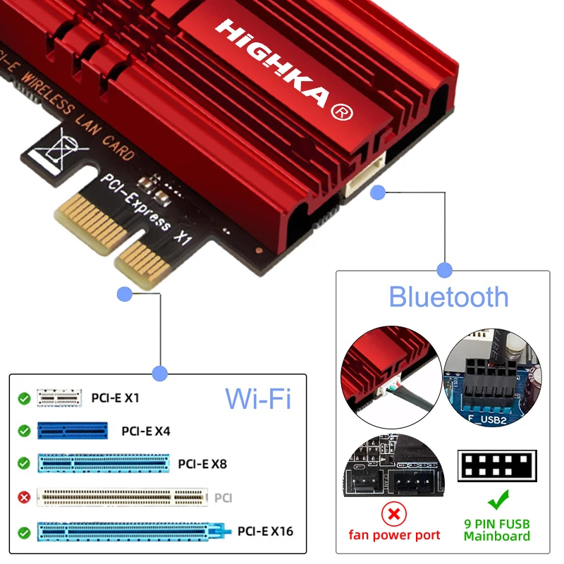 Imagem -03 - Wi-fi 6e Pcie sem Fio Wifi Adaptador Bluetooth 5.3 Tri-band 2.4g 5g 6ghz Pci Express 802.11ax Intel Ax210 Wifi Cartão pc Placa Wifi Placa de Rede Wifi Placa Bluetooth pc Placa Wifi Hackintosh Wifi Card 5374mbps