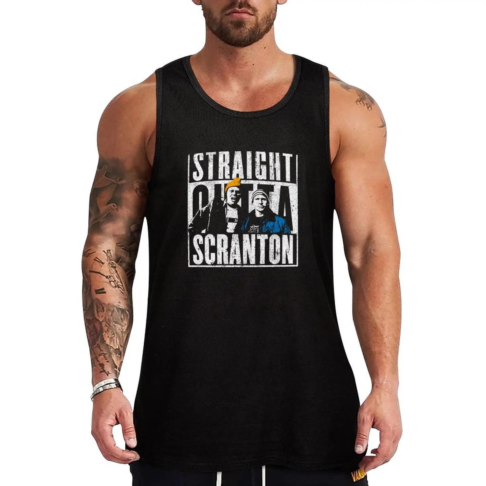 

Straight Outta Scranton - Lazy Scranton Tank Top sports vest plain t-shirt gym men