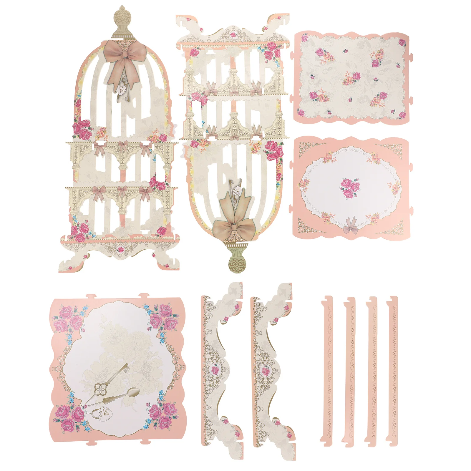 

Cake Stand Pastry Display Decorative Tiered Serving Square Paper Server Stands Party