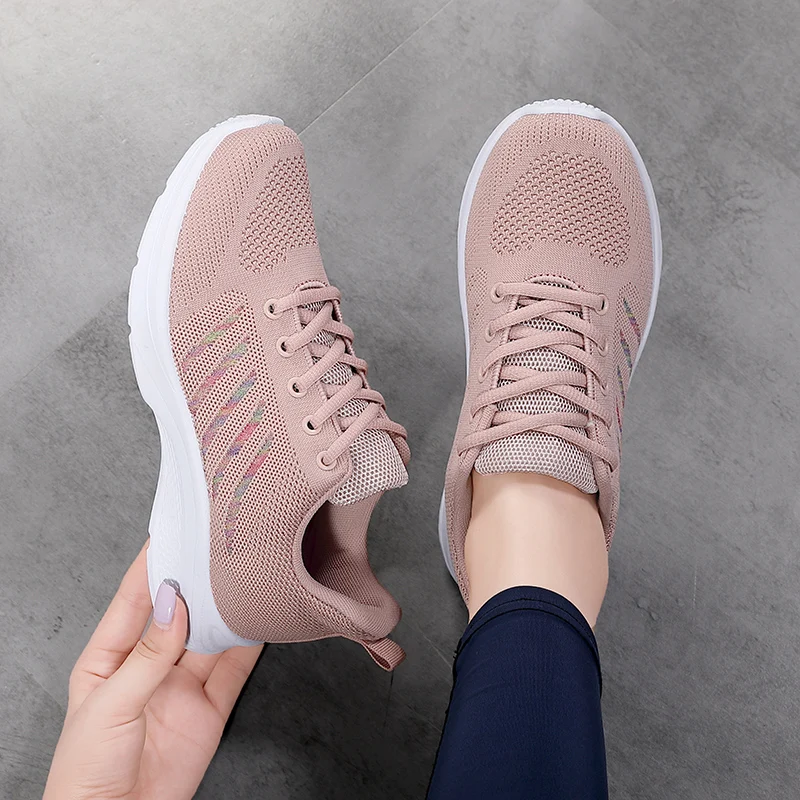 Mesh Women Vulcanized Shoes Sneakers Platform Shoes Woman Loafers Breathable Air Mesh Swing Wedges Shoe Breathable Flats
