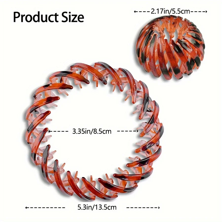 

Fashionable Bird's Nest Magic Hair Clip for Women; Expandable Ponytail Hairband; Retro Geometric