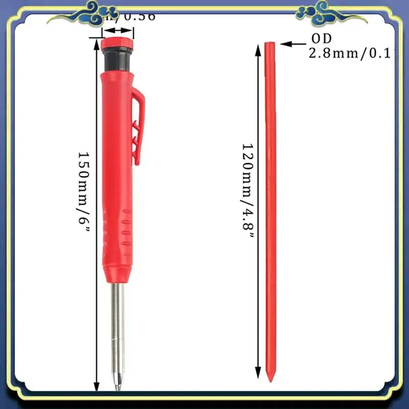 Portable Carpenter Pencil Deep Hole Mechanical Marker Stand Pocket Clip Woodworking Construction Pencil Line Drawing Tool