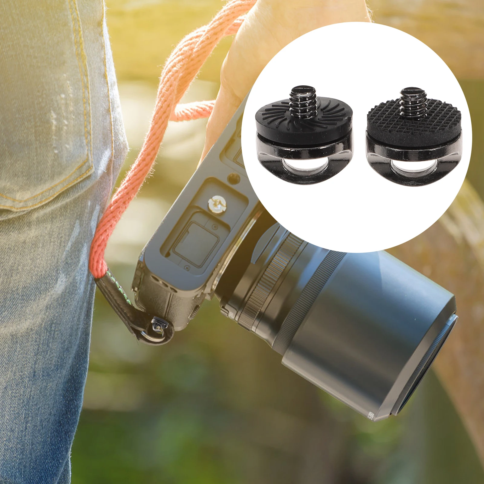 

4pcs 1/4 Inch Camera Shoulder Strap Screw Zinc Alloy Mounting Screws With Washer Vibration Dampening Scratch Resistant For Wrist