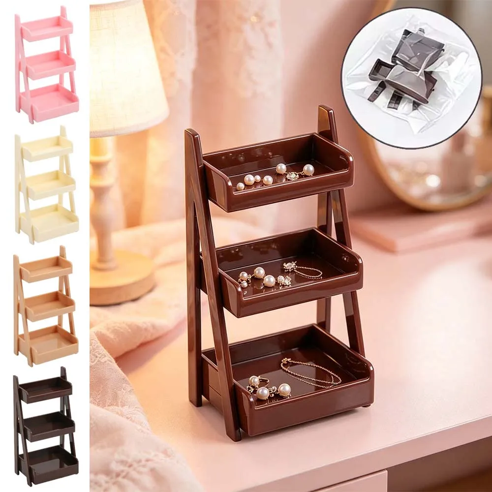 3 Layer Mini Storage Rack Multi-Functional Jewelry Storage Box Home Organization Space-Saving for Kitchen Bathroom Office Use