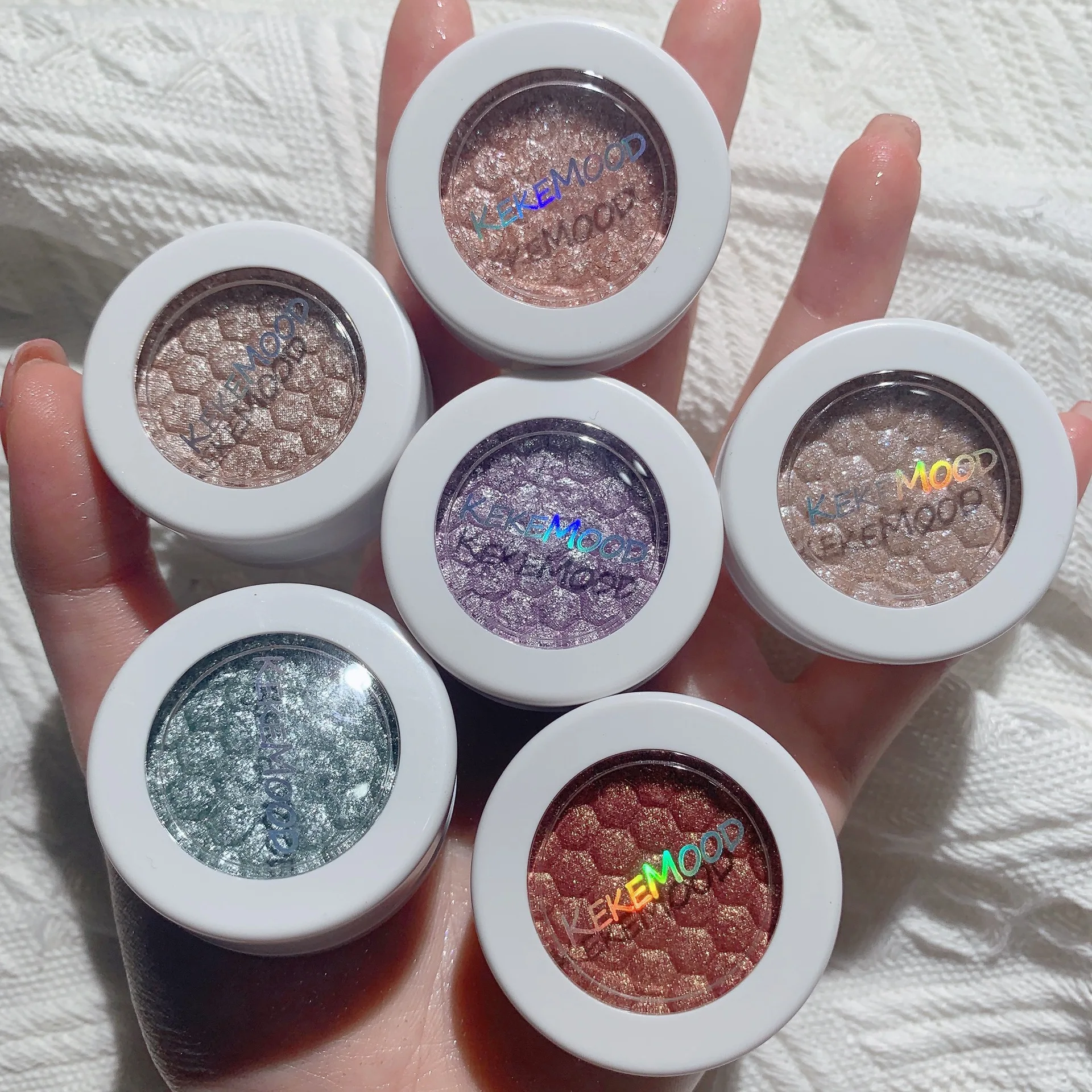 KeKeMood Shifting Pigments Chrome Chameleon Eyeshadow Ultra Fine Metallic Highlighter Eyeshadow Chrome Shining Eyeshadow