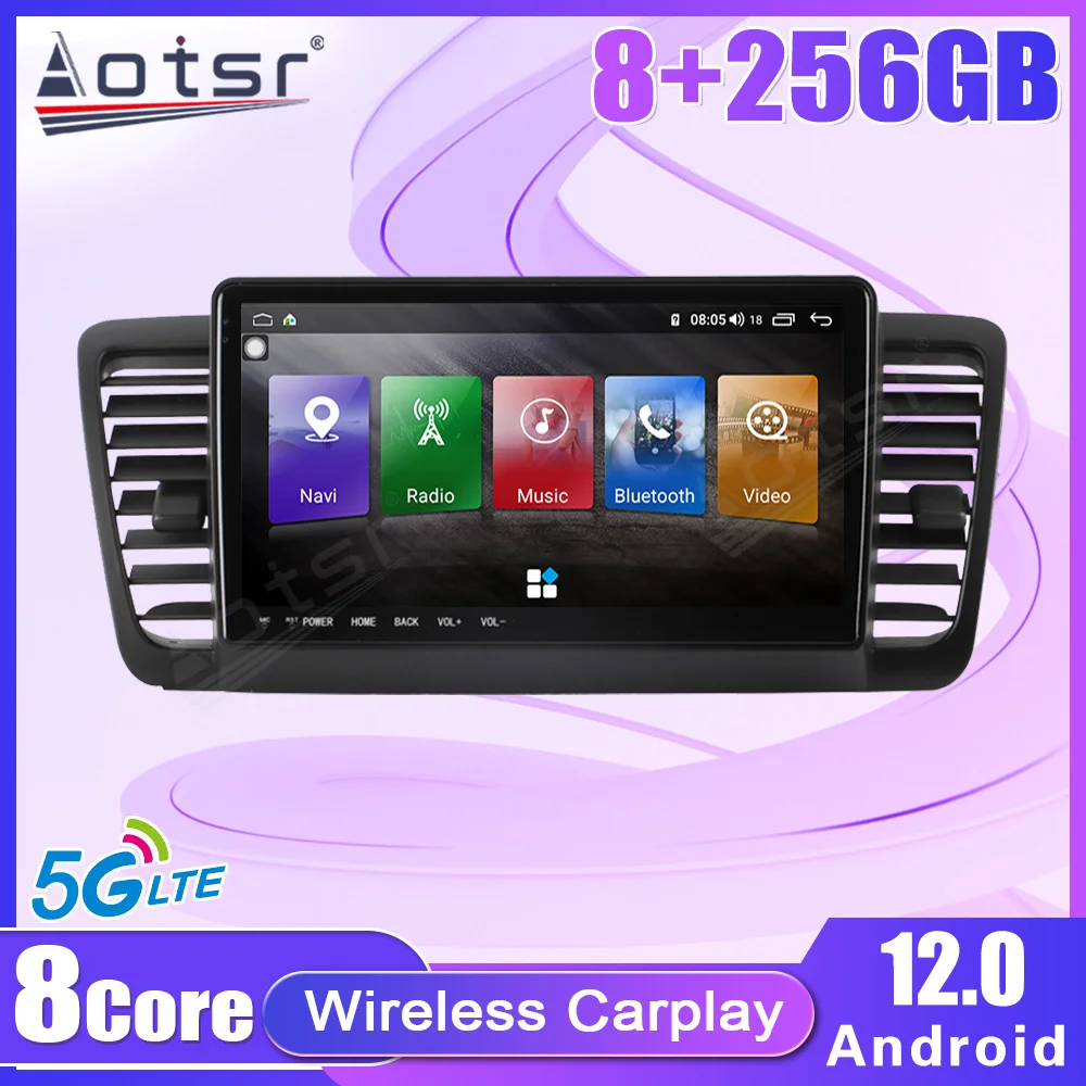 8+256GB Android 12 Radio Car Multimedia Player For Subaru Legacy Outback 2004-2006 Stereo GPS Navi Recorder Audio Head Unit WIFI