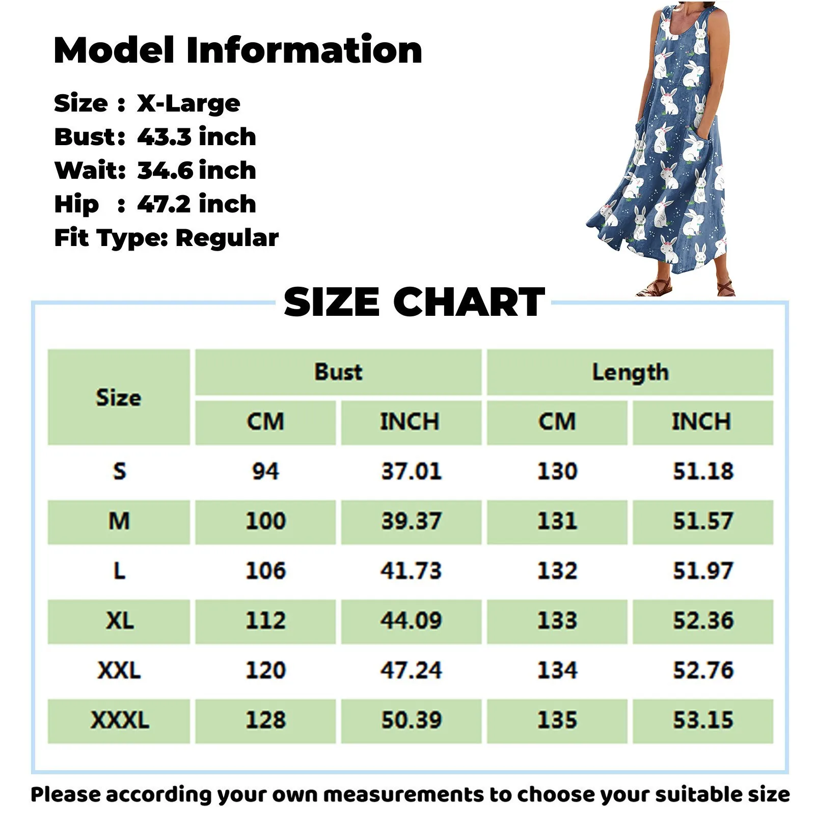 Women'S Tank Dress Fashion Cartoon Easter Printed Dress Summer Casual Vacation Sleeveless Round Neck Loose Dress With Pockets