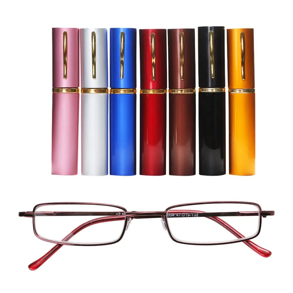 Tubes Case Vision Care Stainless Steel Frame Unisex Eyewear Elderly Glasses Resin Eyeglasses Reading Glasses