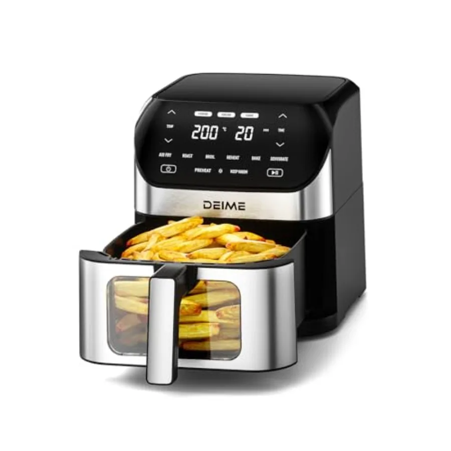 

Air Fryer 6.2 QT Large Capacity Oilless Hot Air Fryers Oven 1500W Healthy Cooker with 10 Presets, Digital LCD Touch Screen, Vis