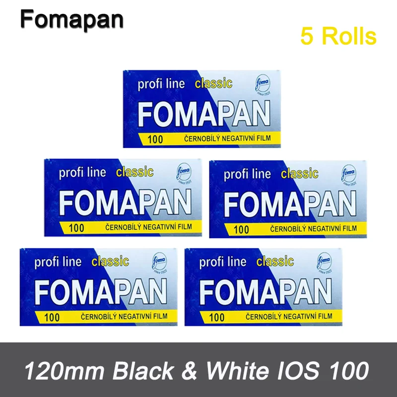 1/3/5/10Rolls Fomapan Classic 100 120mm Black & White Negative Film Subpackage Rolls ISO 100 For 120mm Film Camera