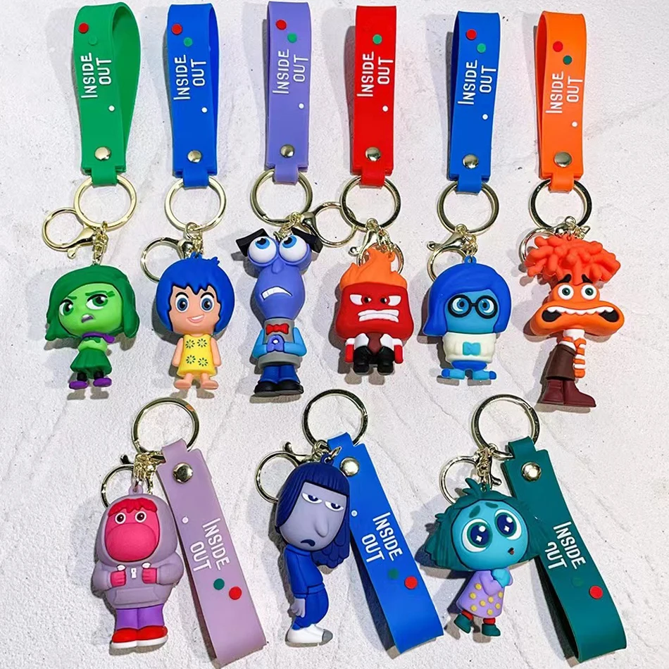 6cm New Disney Inside Out2 Figure Pendant Keychain for Women Men Cartoon Fans Backpack Bag Accessories Gifts for Fans Collection