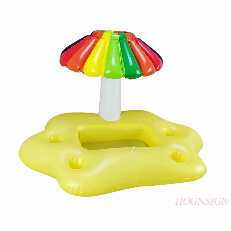 Opblaasbare Regenboogwolk Kokospalm Parasol Paddestoel Ijsbar Bier Ijsemmer Zwembad Party Drankbak