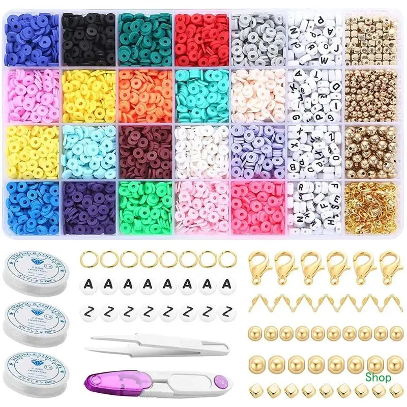 Dropship Clay Beads Clay Spacer Beads Pendant and Jump Rings Jewelry Making Bracelets