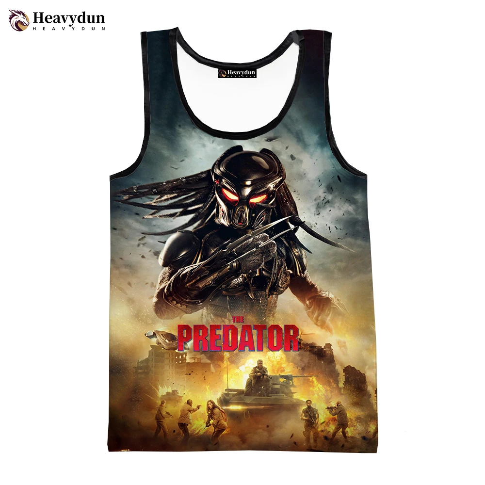 

2023 Hot Movies Predator Fashion Summer Men Tank Tops Sleeveless Shirts Spring Harajuku Personality 3D Printed Men's Clothing